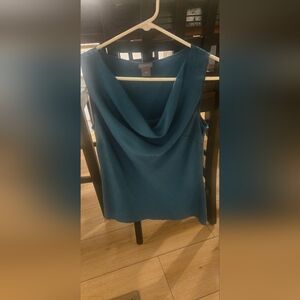 Ann Taylor Teal Cowl Neck Blouse